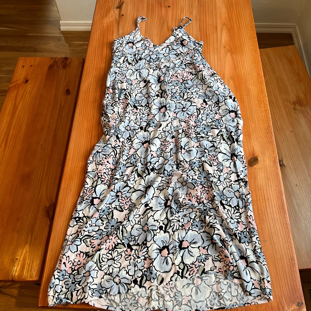 Lovestitch Blue and Pink Floral Midi Dress